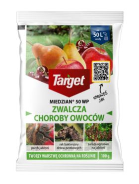 Miedzian 50 WP 100 g zwalcza choroby grzybowe i bakteryjne owoców