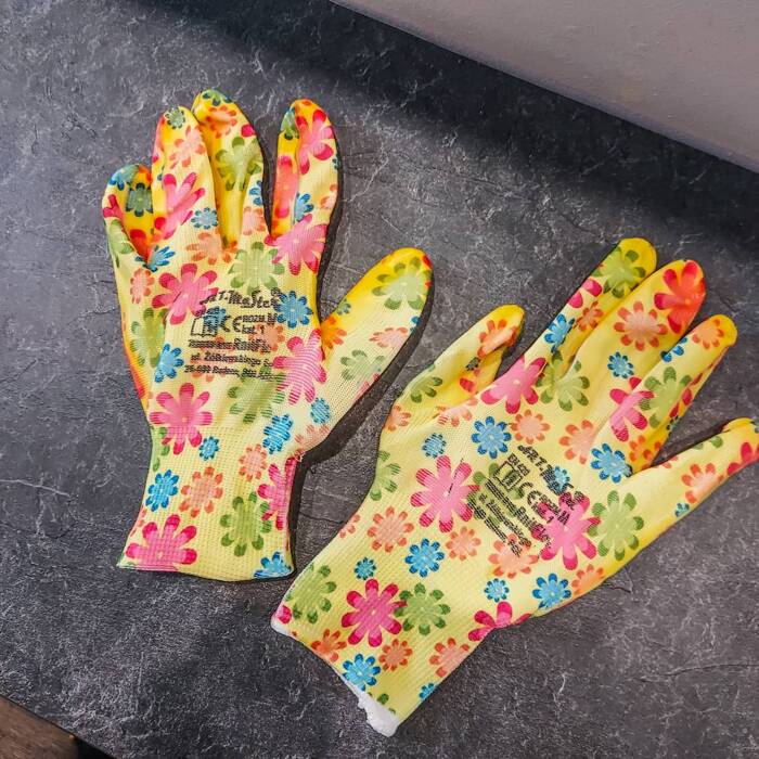 Rękawice rękawiczki powlekane w kwiaty para 